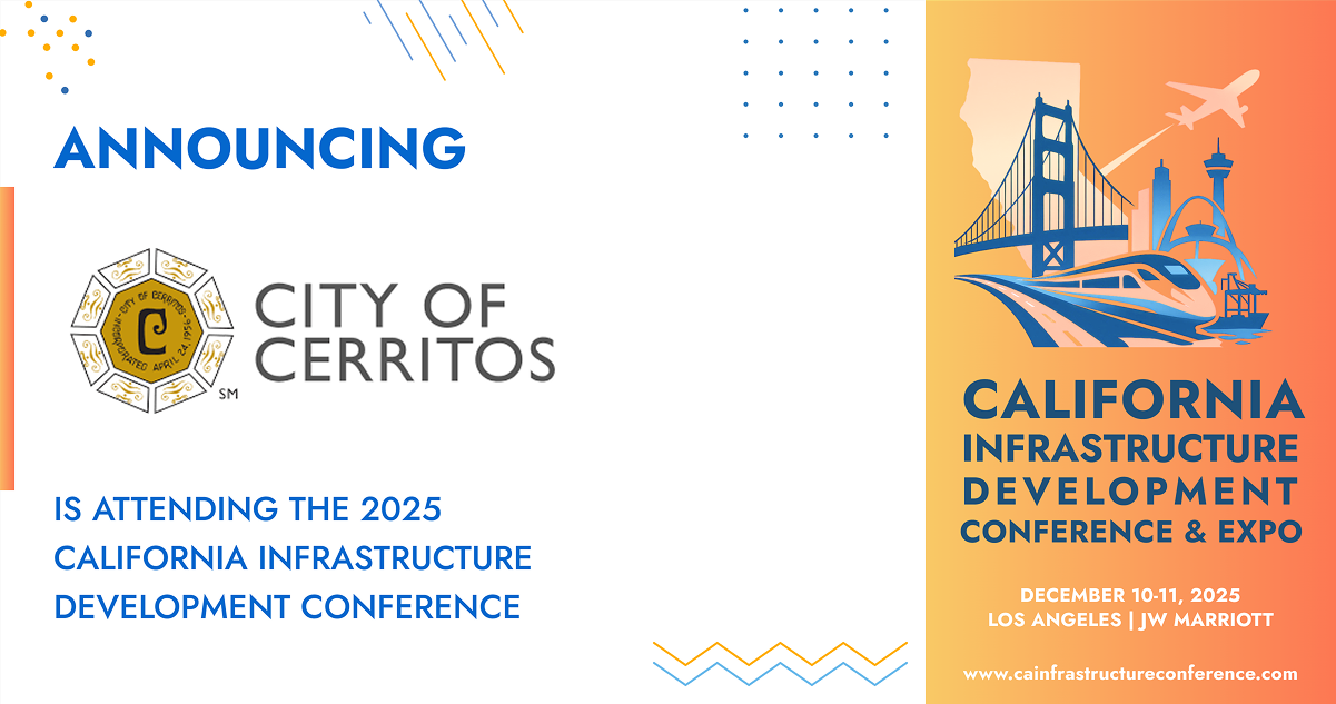 The City of Cerritos will be attending the 2025 California Infrastructure Development Conference & Expo