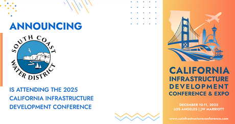 The South Coast Water District will be attending the 2025 California Infrastructure Development Conference