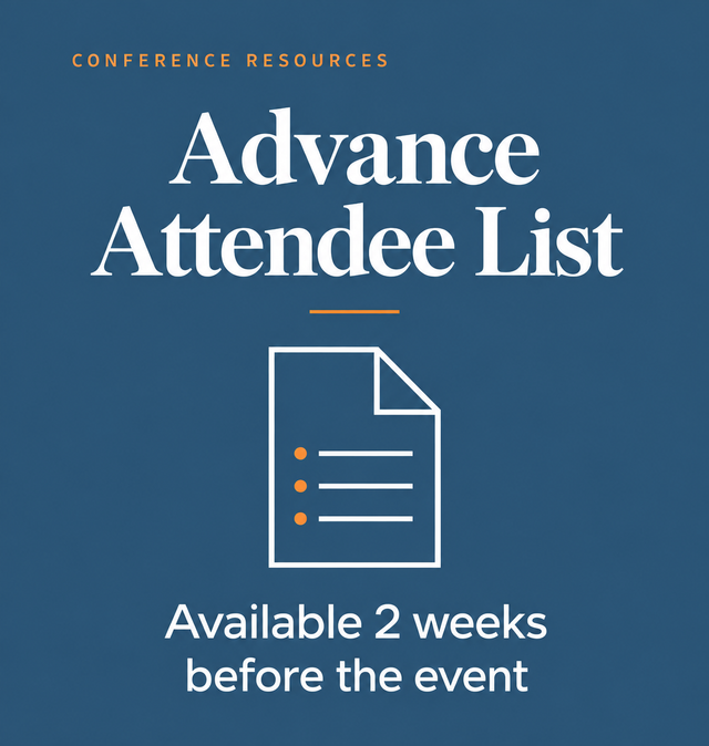 Advance Attendee List: available 2 weeks before the California Infrastructure Development Conference